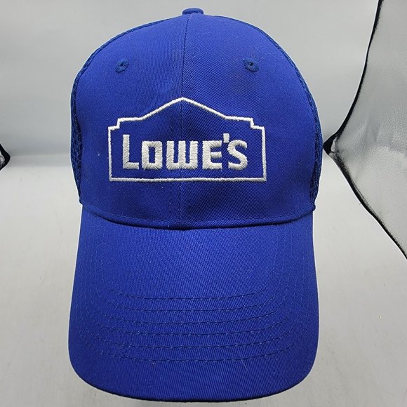 Lowes Logo Hat Adult Strapback Blue Mesh Baseball Cap Employee - Picture 1 of 9